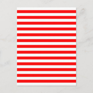 Red & White Horizontal Stripes Postcard