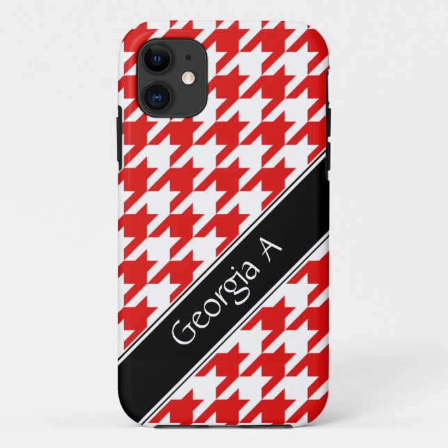 Red & White Houndstooth custom iPhone 5 Case (Back)