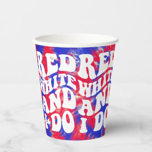 Red White I Do America Bachelorette  Paper Cups