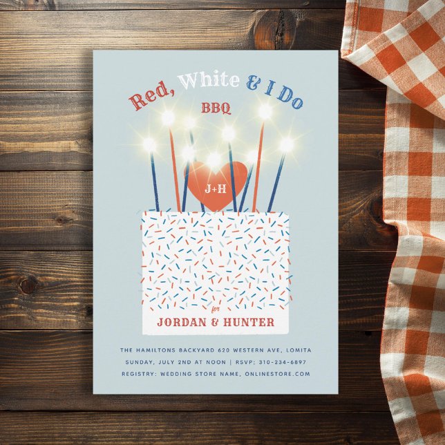 Red White I do BBQ Couple's Shower Invitation (Creator Uploaded)