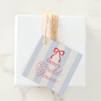 Red White & I Do Bow Blue Stripes Bridal Shower