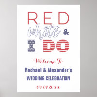 Red White & I DO Patriotic Wedding Shower Welcome