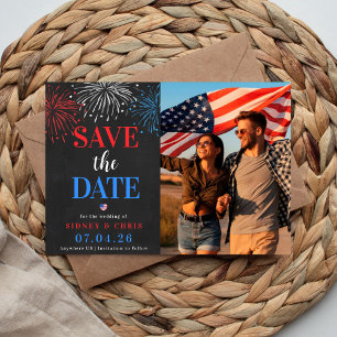 Red White & I Do Save the Date Invitation