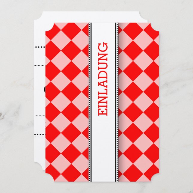 Red white Invitation (Front/Back)