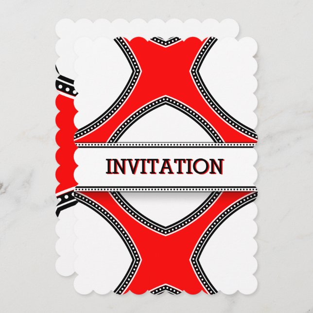 Red white invitations (Front/Back)