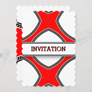 Red white invitations