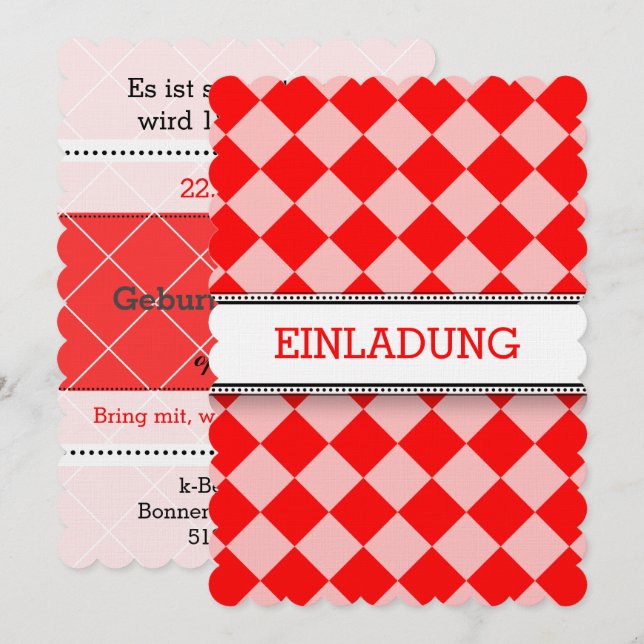 Red white invitations (Front/Back)