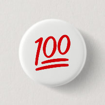Red White Keep it 100 Emoji Symbol Icon Pin