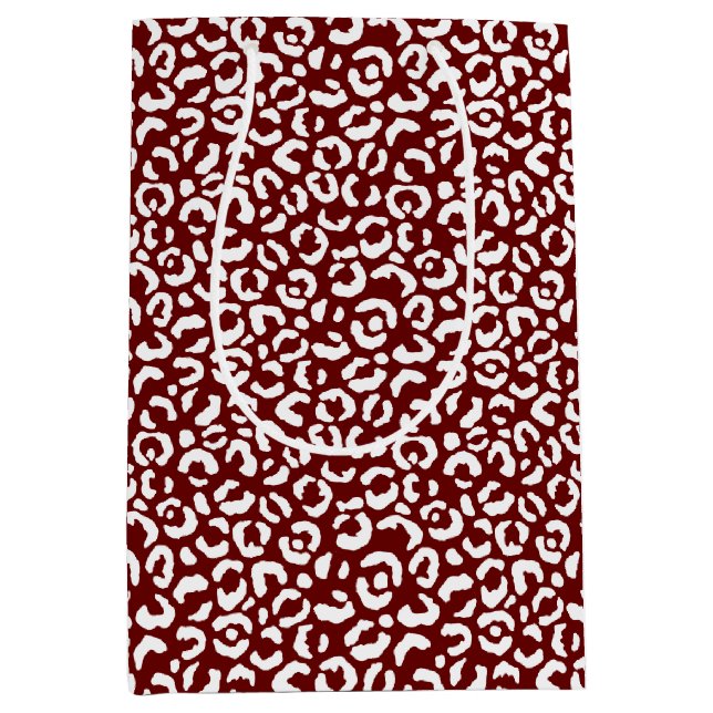 Red White Leopard Print Medium Gift Bag (Front)