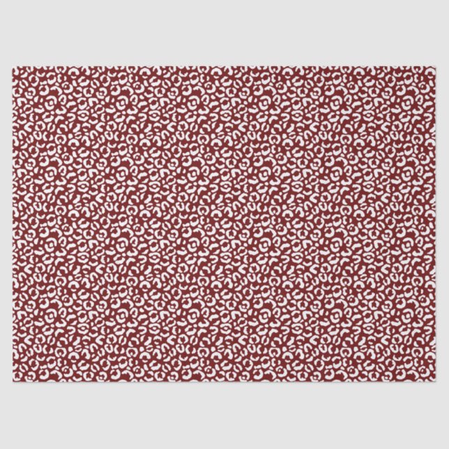 Red White Leopard Print Tissue Paper (Front)