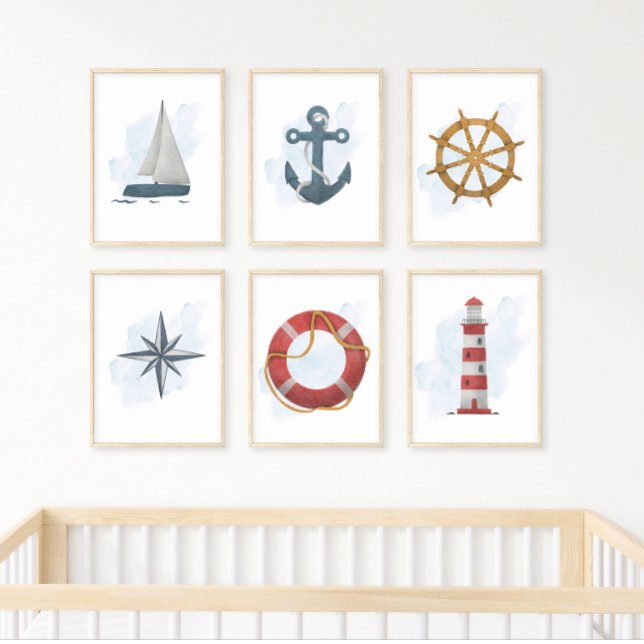 Red White Lifebuoy Life Preserver Nautical Ocean Poster (Creator Uploaded)