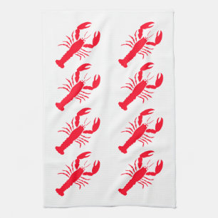 Red White Lobster 4Nicholas Tea Towel