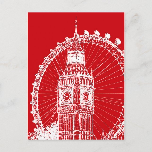 Red & White London postcard (Front)