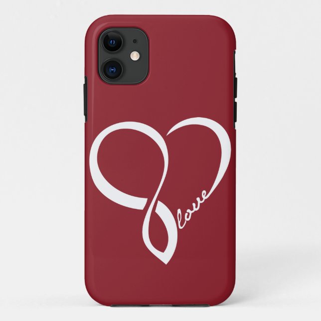 Red & White Love Heart iPhone Case (Back)