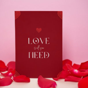 Red, White, Love Is All You Need, Romantic Invitation