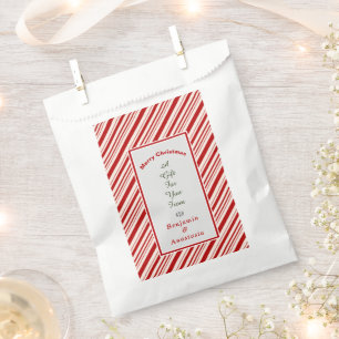 Red White Merry Christmas Favours Personalise Favour Bags