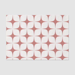 Red White Mid Century Modern Boho Geometric  Tissue Paper