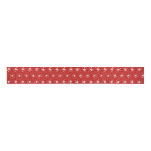 Red White Mini Snowflake Christmas Grosgrain Ribbon