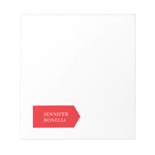 Red white minimalist modern plain trendy notepad