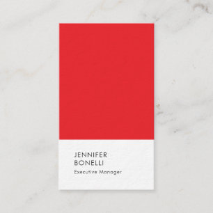 Red white minimalist modern thick luxury trendy business card
