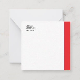 Red White Minimalist Professional Plain Card