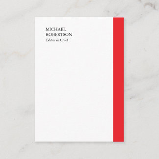 Red White Minimalist Professional Plain Enclosure Card