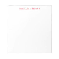 Red White Minimalist Simple Plain Modern Own Name