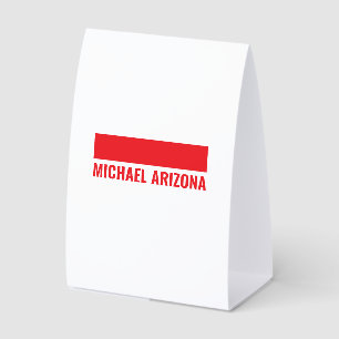 Red & White Minimalist Simple Plain Name