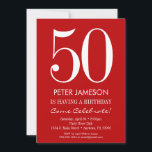 Red & White Modern Adult Birthday Invitations<br><div class="desc">A simple and modern red and white birthday invitation for milestone or any age birthday.  This invite is for any age including milestones: 18th 21st 30th 35th 40th 45th 50th 55th 60th 65th 70th 75th 80th 85th 90th</div>
