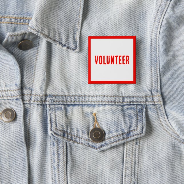  Red&White Modern Buttons For Volunteers, Business (In Situ)