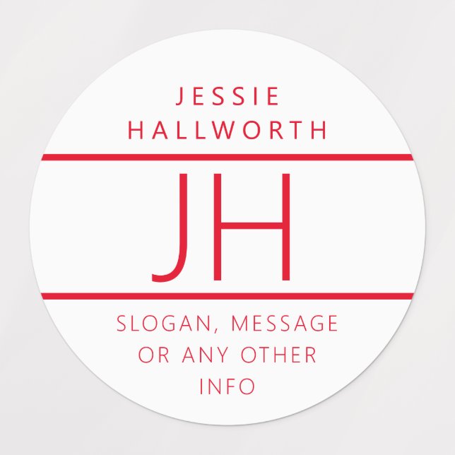 Red & White Modern Monogrammed Waterproof (Design 1)