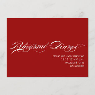 Red White Modern Rehearsal Dinner Invitation