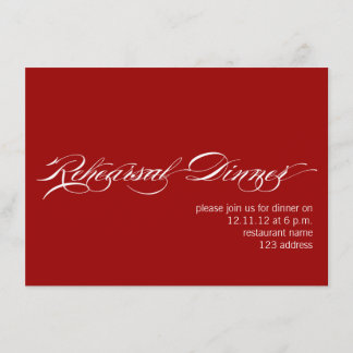 Red White Modern Rehearsal Dinner Invitation
