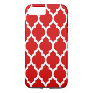 Red White Moroccan Quatrefoil Pattern #4 iPhone 8 Plus/7 Plus Case