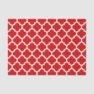 Red White Moroccan Quatrefoil Pattern #5 Tissue Paper