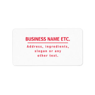 Red & White Multi-Purpose Label
