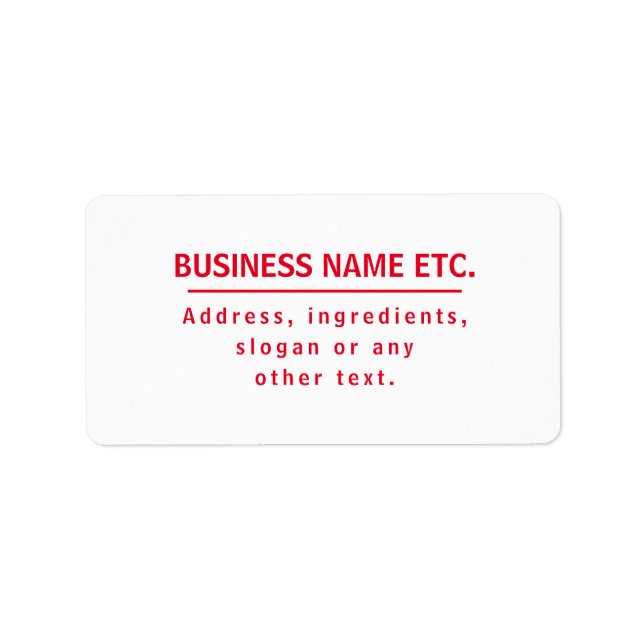 Red & White Multi-Purpose Label (Front)