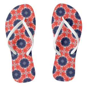 Red White n Blue Kaleidoscope Flip Flops