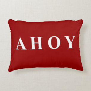 Red White Nautical Sailing Stripes Decorative Cushion