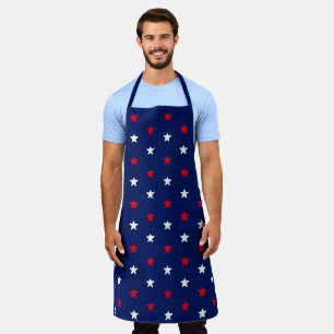 red white navy blue stars american patriotic apron