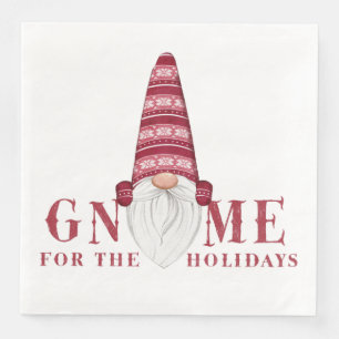 Red & White Nordic   Gnome For the Holidays Napkin