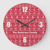Red White Nordic Knit Ugly Sweater Name Modern