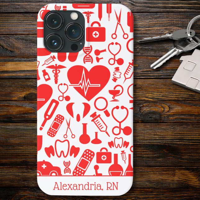 Red & White Nursing Graphics  Case-Mate iPhone Case (Creator Uploaded)