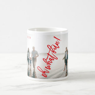 Red White Oh What Fun Christmas Holiday Photo Coffee Mug