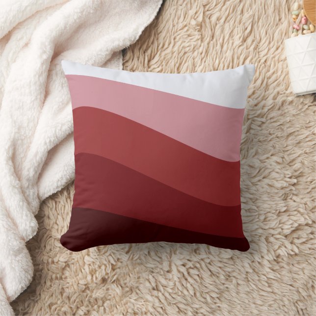 Red White Ombre Wave pattern Cushion (Blanket)