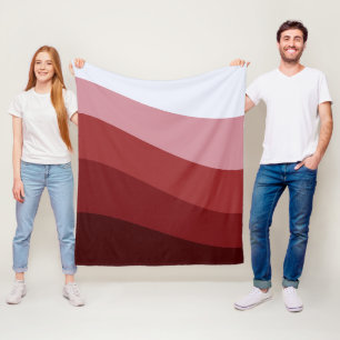 Red White Ombre Wave pattern Fleece Blanket