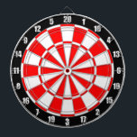 Red & White on Black Dart Board<br><div class="desc">Red & white on black Dart Board.</div>