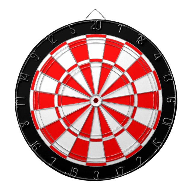 Red & White on Black Dartboard (Front)