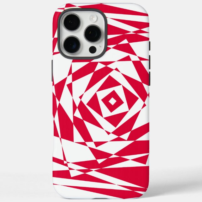 Red & White Optical Illusion – Bold 3D Geometric Case-Mate iPhone Case (Back)