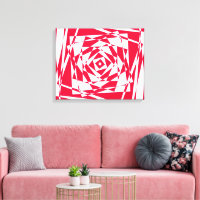 Red & White Optical Illusion Canvas – Modern